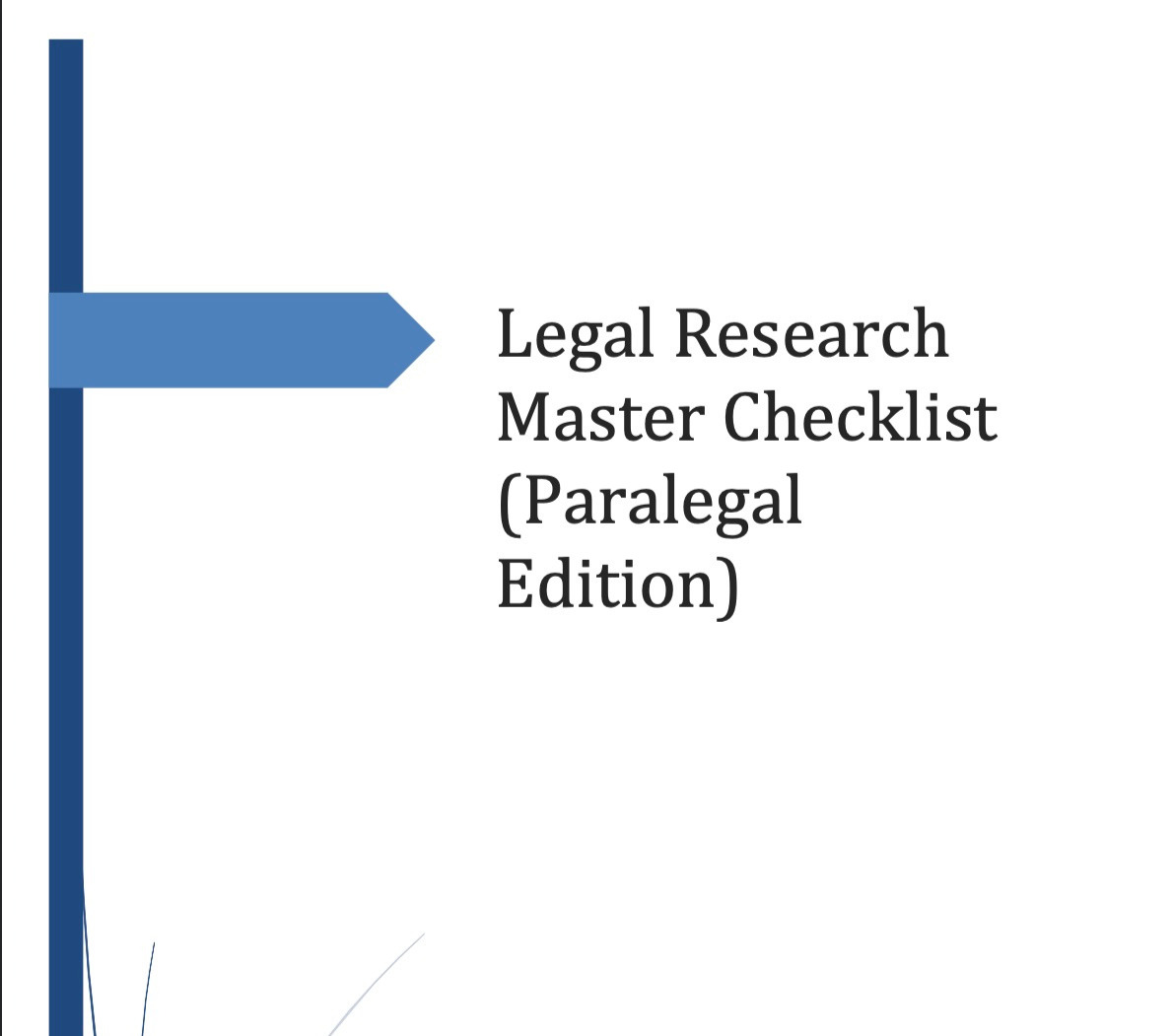 Legal Research Checklist cover